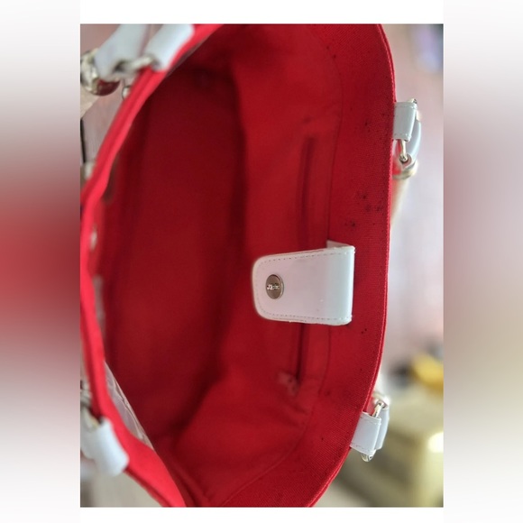 Red White &Blue Nautical Patriotic Vintage Retro Clear Studded Rope Handle Bag - Picture 8 of 9